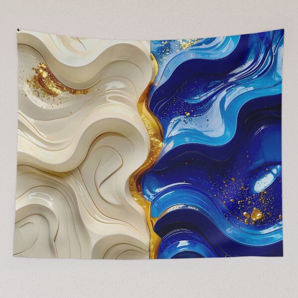 Item preview, Intricate Duality of Royal Navy Velvet and Gold Filigree designed and sold by Vicky Brago-Mitchell®.