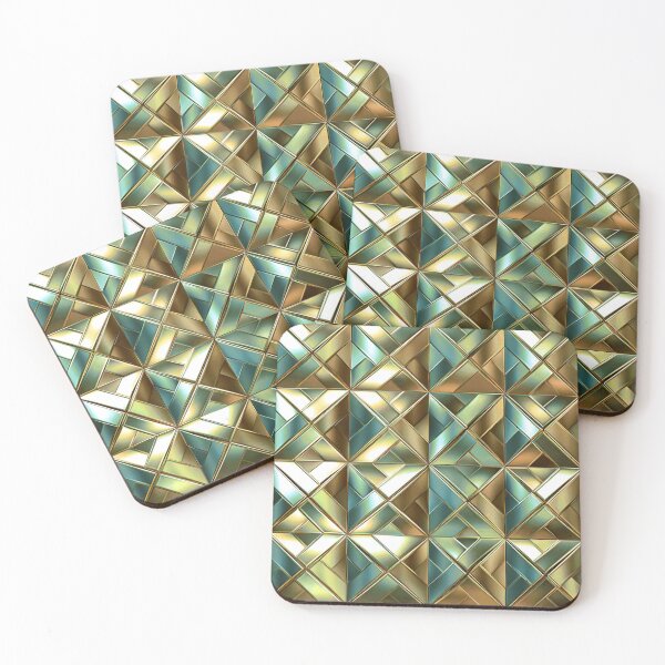Item preview, Sea Green And Golden-Metallic-Like Colors Pattern designed and sold by DEC02.