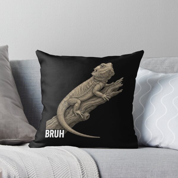 Item preview, Bruh Funny Bearded Dragon On Branch Meme Reptile Design designed and sold by Ostericaimusa.