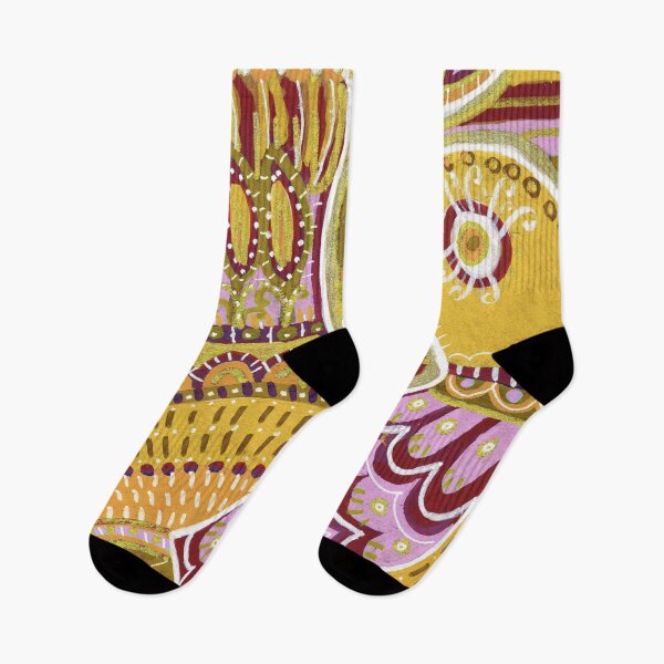 Item preview, Folk Art Bird with Flowers Mustard Yellow Pattern designed and sold by Fani*.