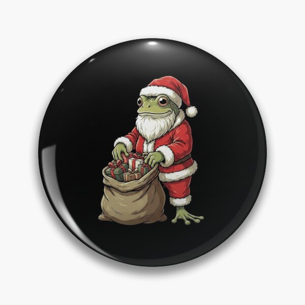 Item preview, Frog Dressed as Santa Carrying Christmas Gift Sack designed and sold by MiALopezArt.