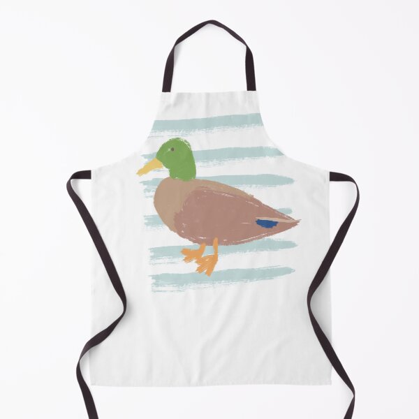 Item preview, Cute Hand Painted Mallard Duck on stripes designed and sold by The-Goods.