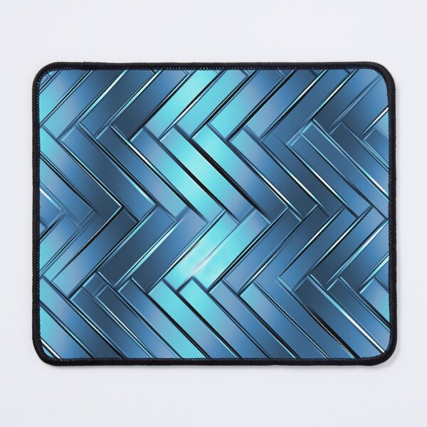 Item preview, Aqua And Blue (Faux) Metallic Herring Bone Pattern designed and sold by DEC02.