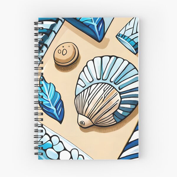 Item preview, Large Scallop Shell Collection - Blue Coastal Watercolor designed and sold by Gustavo Navarro.