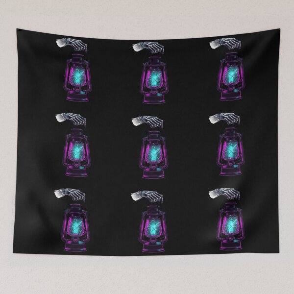 Item preview, Cyber Goth Skeleton Hand Neon Vintage Lantern designed and sold by LazyDayzCo.