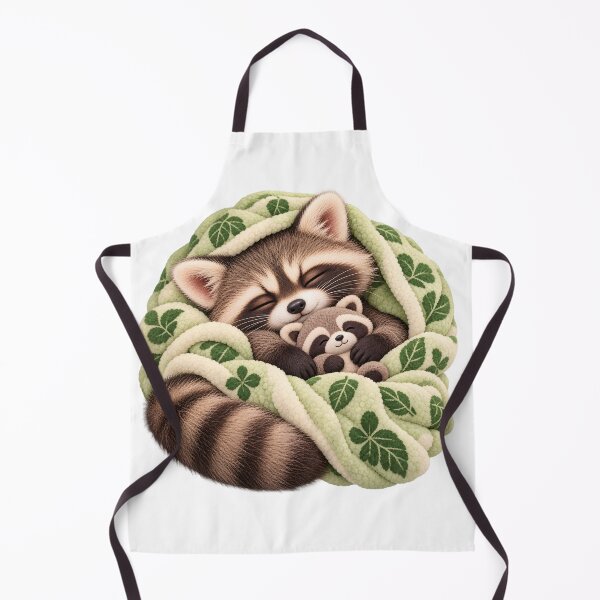 Item preview, Cozy Sleeping Raccoon with Plush Friend designed and sold by TinyWeird.