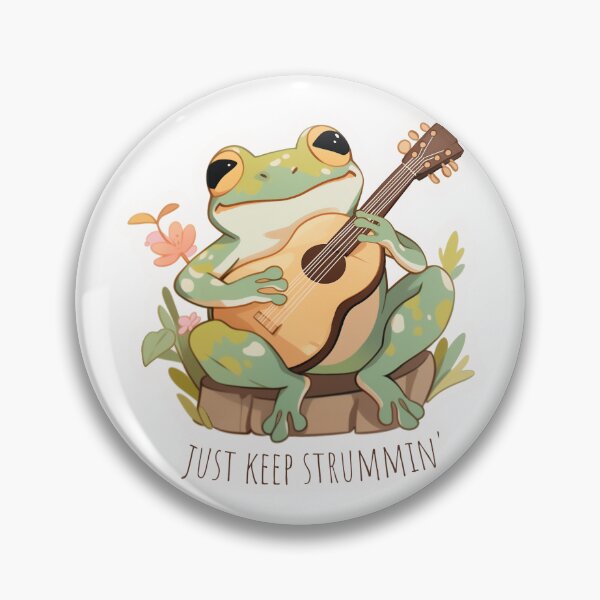 Item preview, Keep Strumming Guitar Frog designed and sold by wyrdings.