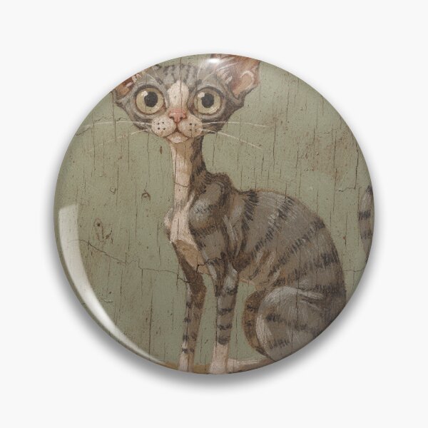 Item preview, Cornish Rex Cat With Permanently Startled Ears designed and sold by PictorialWhimsy.