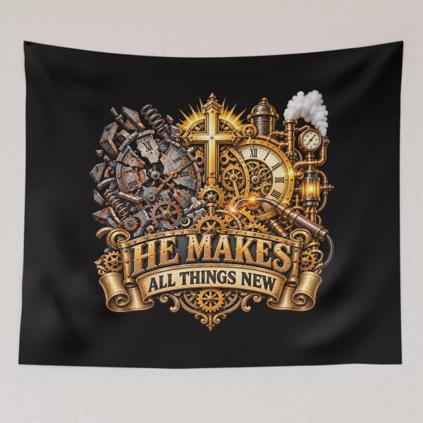 Item preview, He Makes All Things New, Christian Steampunk Style designed and sold by TheBibleStop.