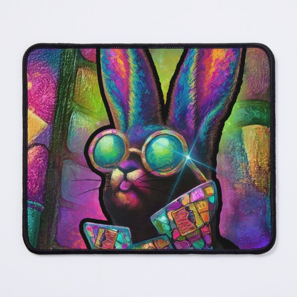 Item preview, Upcycled: The Bad Attitude Psychedelic Bunny designed and sold by AsheDinaArt.