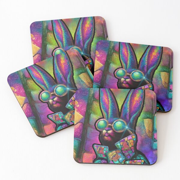 Item preview, Upcycled: The Bad Attitude Psychedelic Bunny    designed and sold by AsheDinaArt.