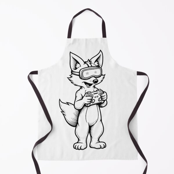 Artikelvorschau, Fox in VR Gaming Gear - Bold Black Ink Line Art entworfen und verkauft von Qubivibe.