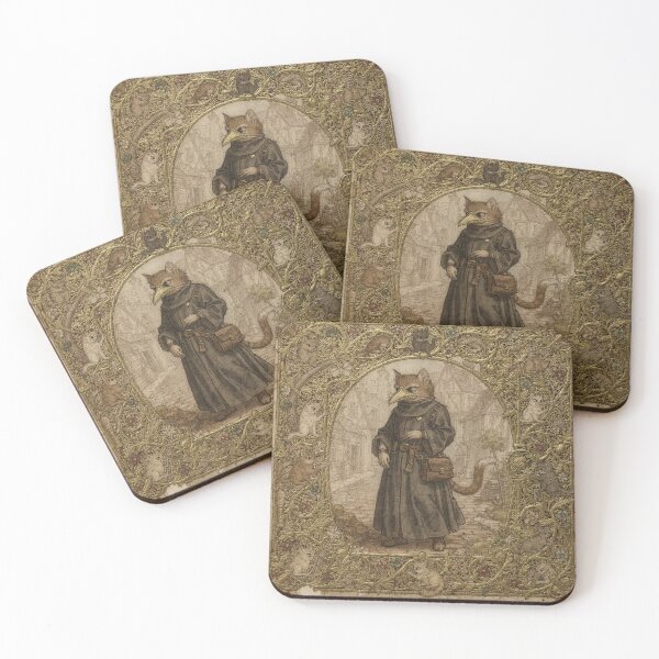 Item preview, Medieval Cat Plague Doctor Making House Calls designed and sold by PictorialWhimsy.