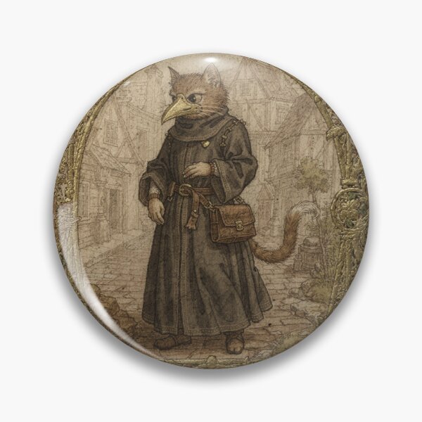 Item preview, Medieval Cat Plague Doctor Making House Calls designed and sold by PictorialWhimsy.