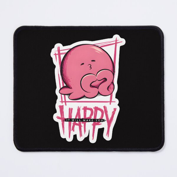 Item preview, Happy Pink Character Kissing Lips Quote designed and sold by mac-lux.