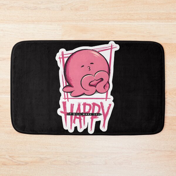 Item preview, Happy Pink Character Kissing Lips Quote designed and sold by mac-lux.