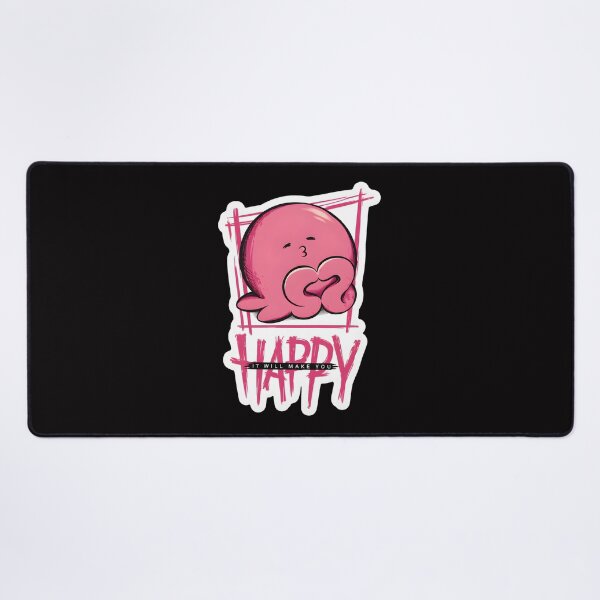 Item preview, Happy Pink Character Kissing Lips Quote designed and sold by mac-lux.
