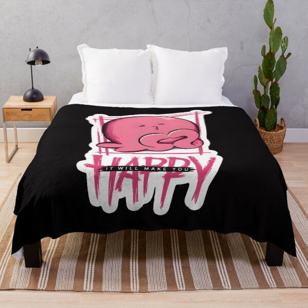 Item preview, Happy Pink Character Kissing Lips Quote designed and sold by mac-lux.