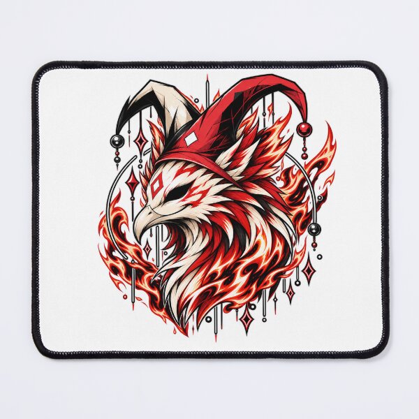 Item preview, Grinning phoenix wearing a jester's cap designed and sold by Jester-Store.