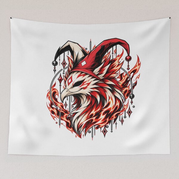 Item preview, Grinning phoenix wearing a jester's cap designed and sold by Jester-Store.