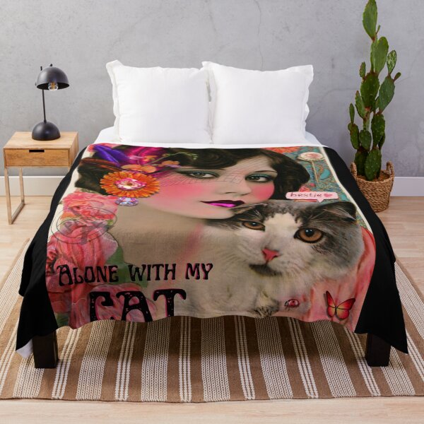 Item preview, "Alone With My Cat", Vintage 20's Lady designed and sold by AsheDinaArt.