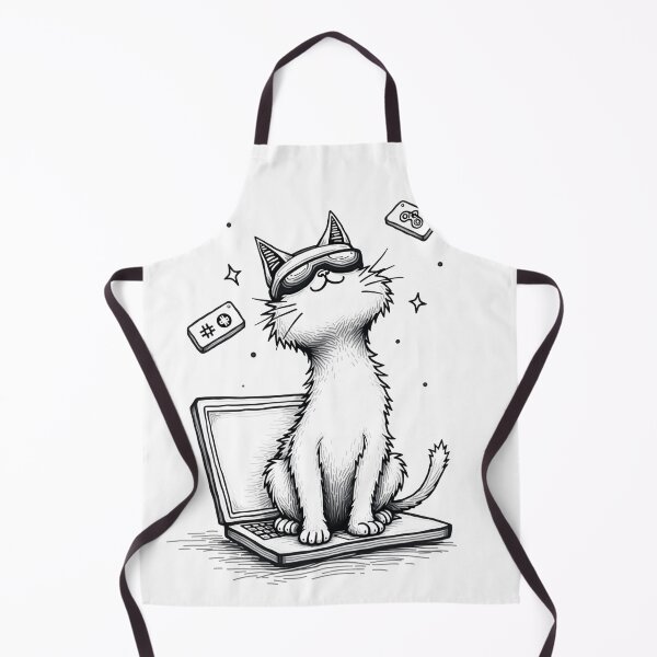 Artikelvorschau, Mischievous Cat in VR on Laptop Flash Tattoo Design entworfen und verkauft von Qubivibe.