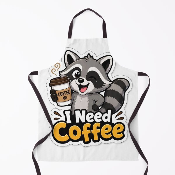 Item preview, Cute Raccoon "I Need Coffee" Sticker designed and sold by PrintWavePro.