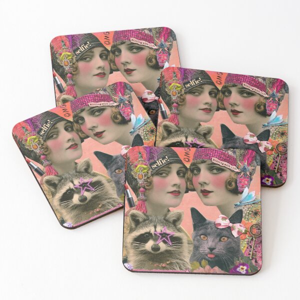 Item preview, Flapper Girlz With Pet Cat & Raccoon  designed and sold by AsheDinaArt.