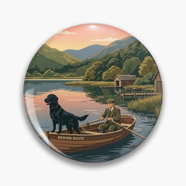 Item preview, Flat-Coated Retriever Rowing Guide designed and sold by PictoVibe.