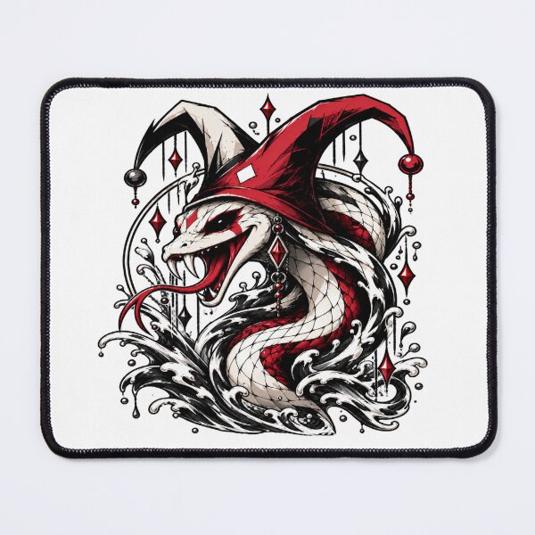 Item preview, Grinning water snake wearing a jester's cap designed and sold by Jester-Store.