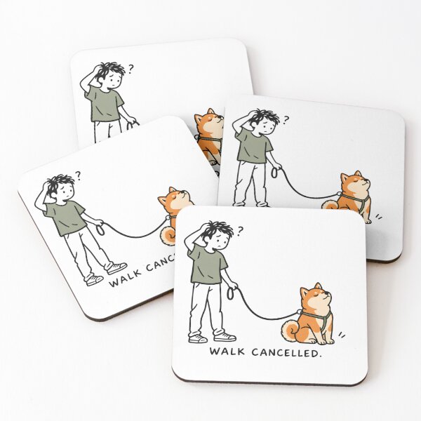 Item preview, Walk Cancelled – Funny Stubborn Shiba Inu Doodle designed and sold by Tlion.