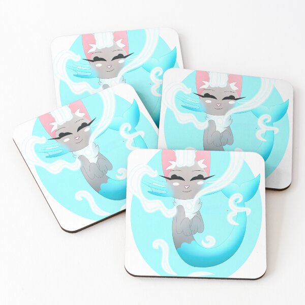 Item preview, Pastel Cyan Mer-Cat Glowing Water Cartoon designed and sold by Ftahehasane.