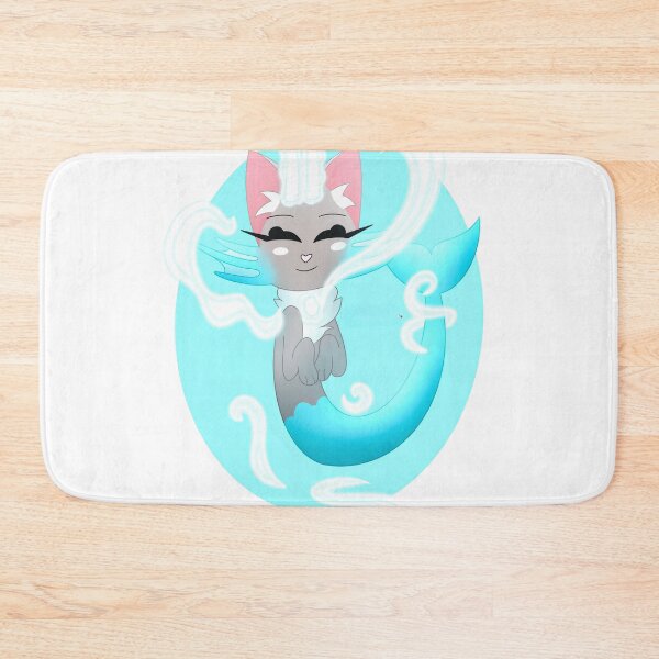 Item preview, Pastel Cyan Mer-Cat Glowing Water Cartoon designed and sold by Ftahehasane.