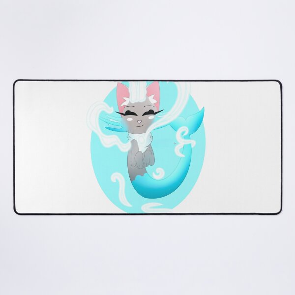 Item preview, Pastel Cyan Mer-Cat Glowing Water Cartoon designed and sold by Ftahehasane.