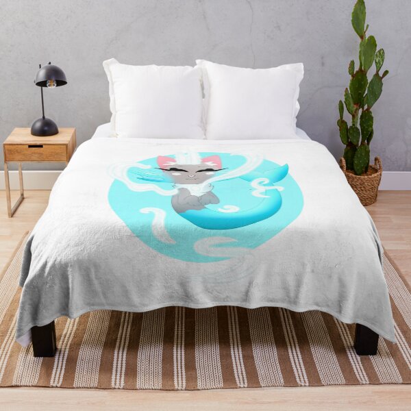 Item preview, Pastel Cyan Mer-Cat Glowing Water Cartoon designed and sold by Ftahehasane.