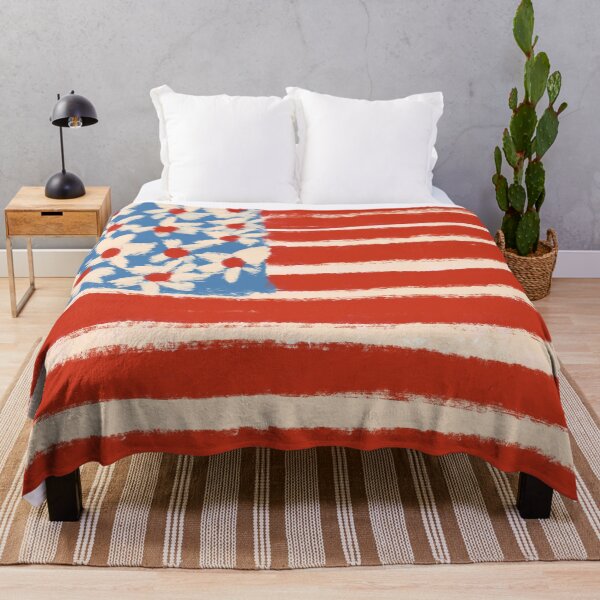 Item preview, Hand Painted floral USA flag designed and sold by The-Goods.