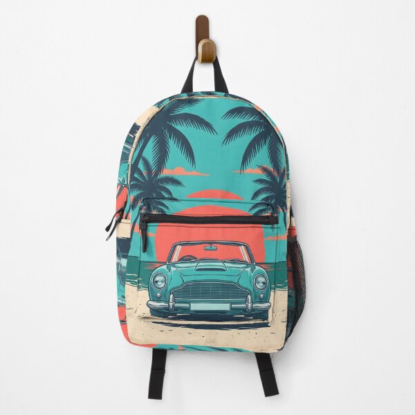 Item preview, Vintage Turquoise Classic Car with Beach Background – Retro Coastal Summer Design designed and sold by Sea Gem.