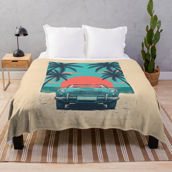 Item preview, Vintage Turquoise Classic Car with Beach Background – Retro Coastal Summer Design designed and sold by Sea Gem.