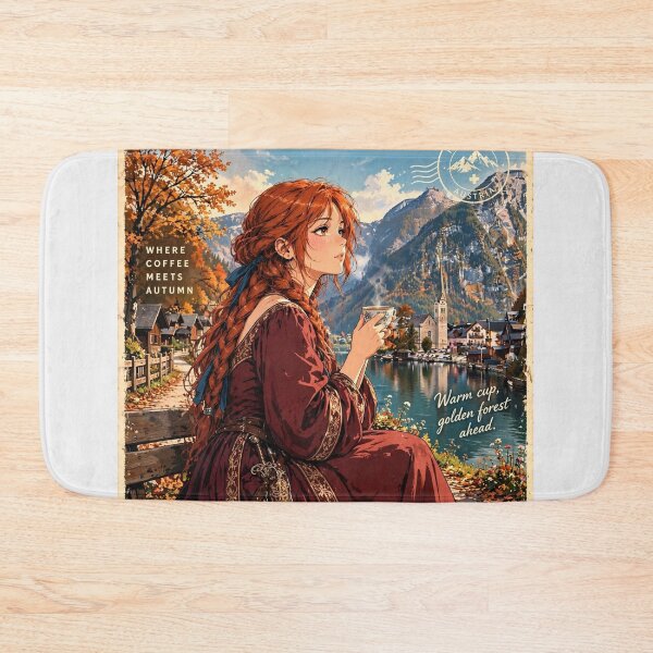 Item preview, Austria, Hallstatt Autumn Forest - Coffee Among the Autumn Leaves designed and sold by DibujandoPorfa.