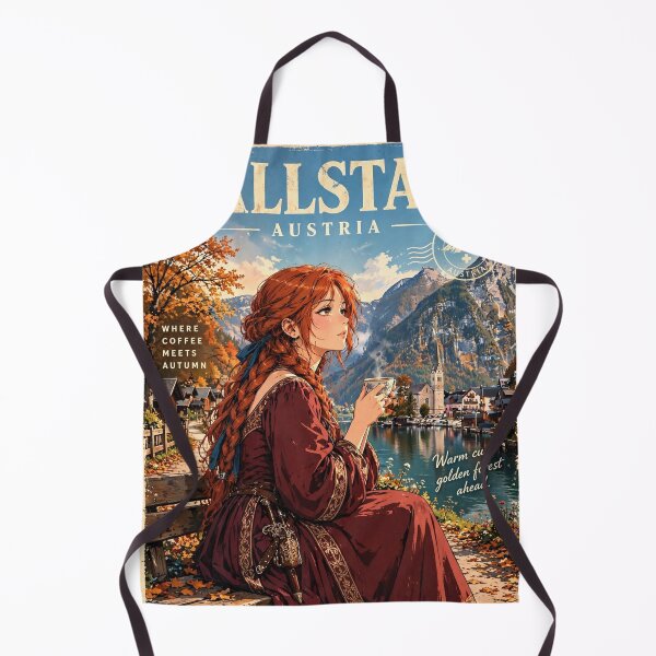 Item preview, Austria, Hallstatt Autumn Forest - Coffee Among the Autumn Leaves designed and sold by DibujandoPorfa.