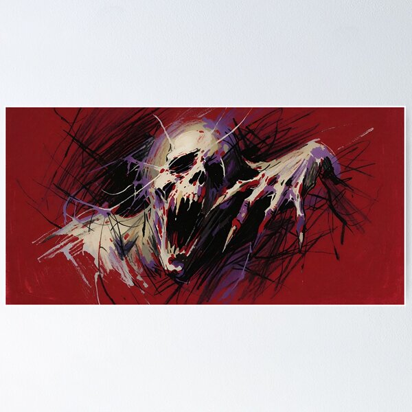 Item preview, Crimson Resonance - Abstract Screaming Skull & Ghoul Art designed and sold by AetheraVI.