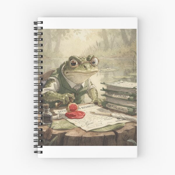 Item preview, Toad Notary Stamping a Very Official Lily Pad designed and sold by PictorialWhimsy.