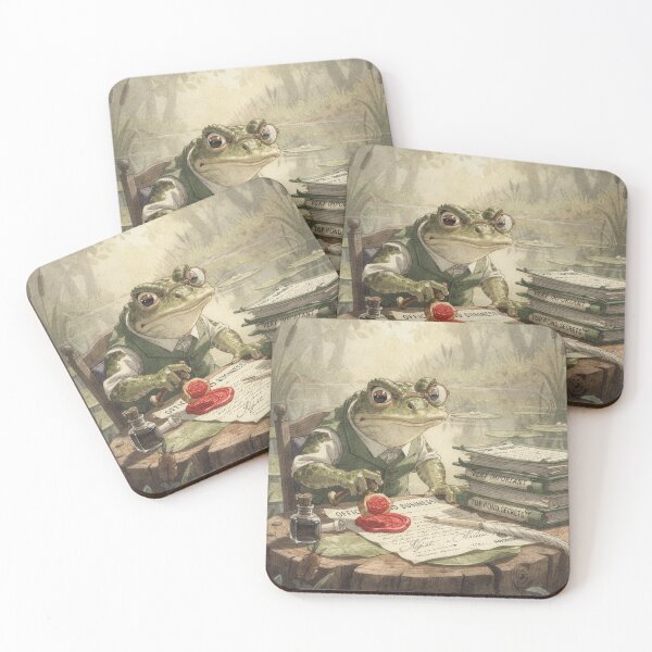 Item preview, Toad Notary Stamping a Very Official Lily Pad designed and sold by PictorialWhimsy.