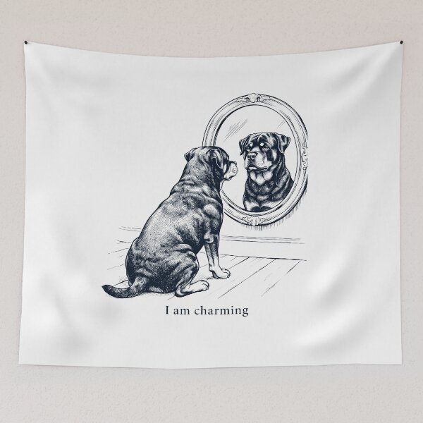 Item preview, Rottweiler I Am Charming Mirror Meme Dog Lover designed and sold by dian-rody-crest.
