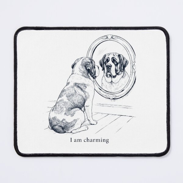 Item preview, Saint Bernard I Am Charming Mirror Meme Dog Lover designed and sold by dian-rody-crest.