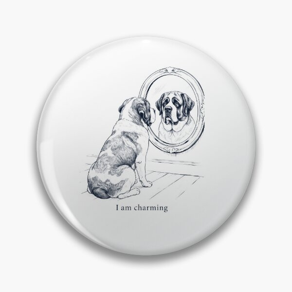 Item preview, Saint Bernard I Am Charming Mirror Meme Dog Lover designed and sold by dian-rody-crest.