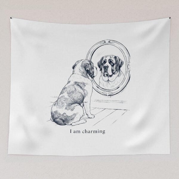 Item preview, Saint Bernard I Am Charming Mirror Meme Dog Lover designed and sold by dian-rody-crest.