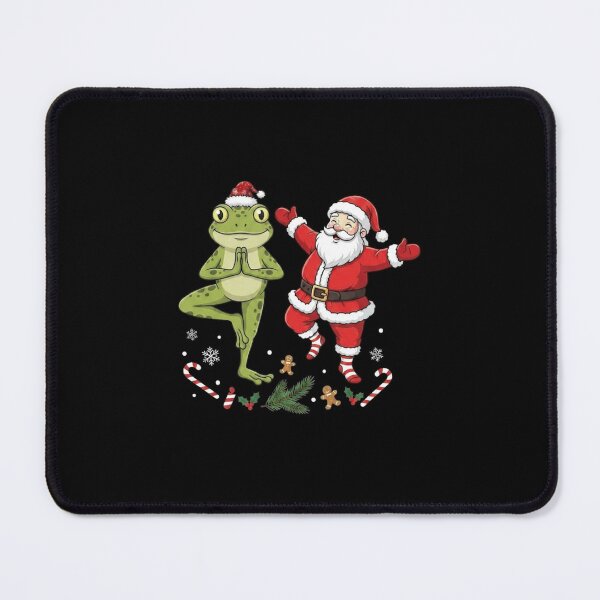 Item preview, Santa and Yoga Frog Funny Christmas Holiday Duo designed and sold by MiALopezArt.