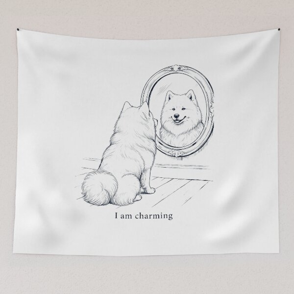 Item preview, Samoyed I Am Charming Mirror Meme Dog Lover designed and sold by dian-rody-crest.