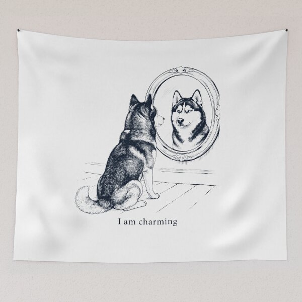 Item preview, Siberian Husky I Am Charming Mirror Meme Dog Lover designed and sold by dian-rody-crest.